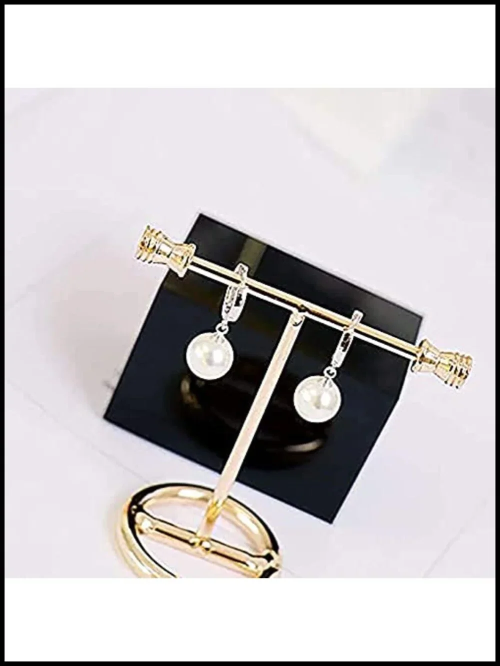 925 Sterling Silver Pearl Drop Dangle Hoop Earrings Hypoallergenic Gift